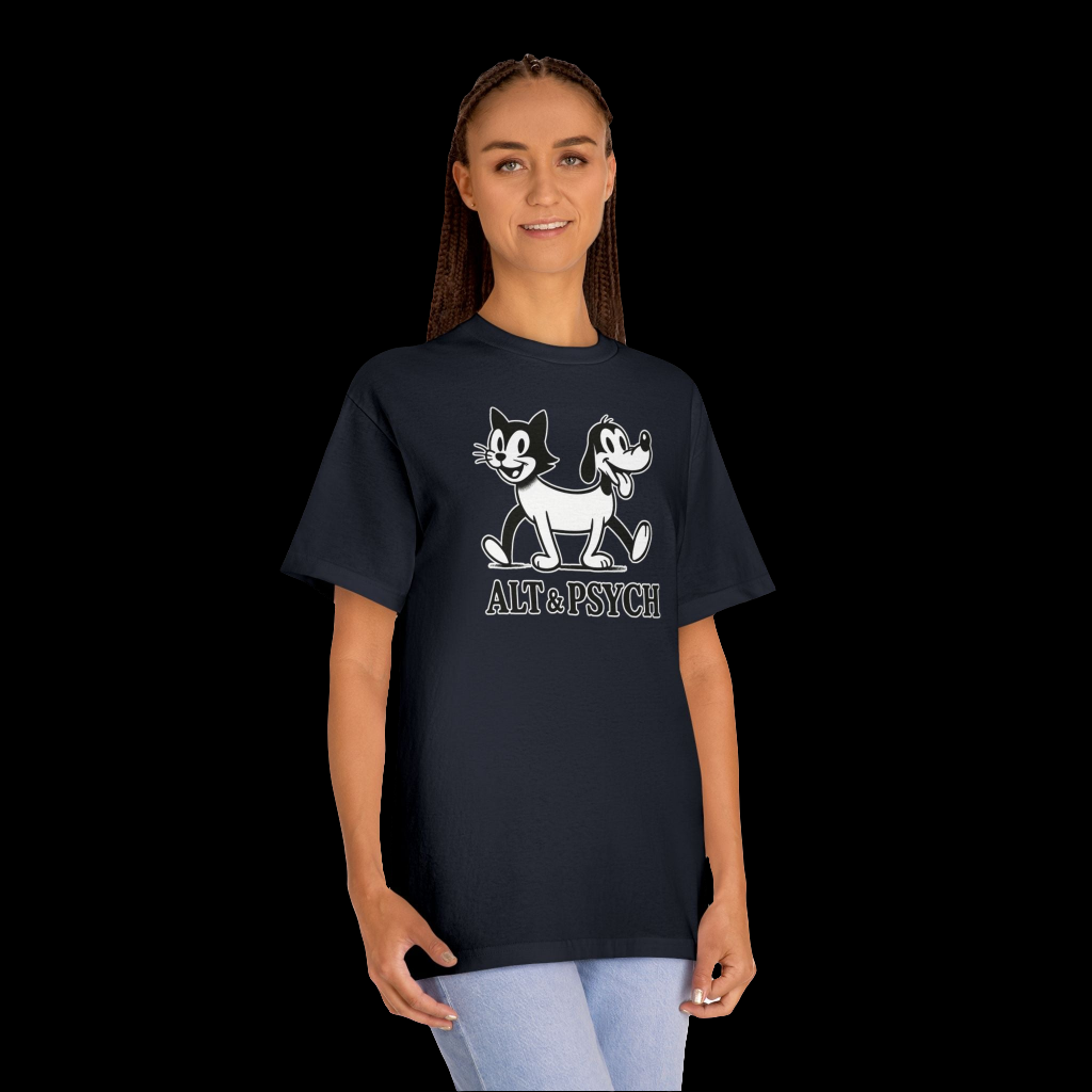 Fission-Fusion Tee | Conjoined Cat-Dog Graphic Shirt | Darksidelic Apparel,